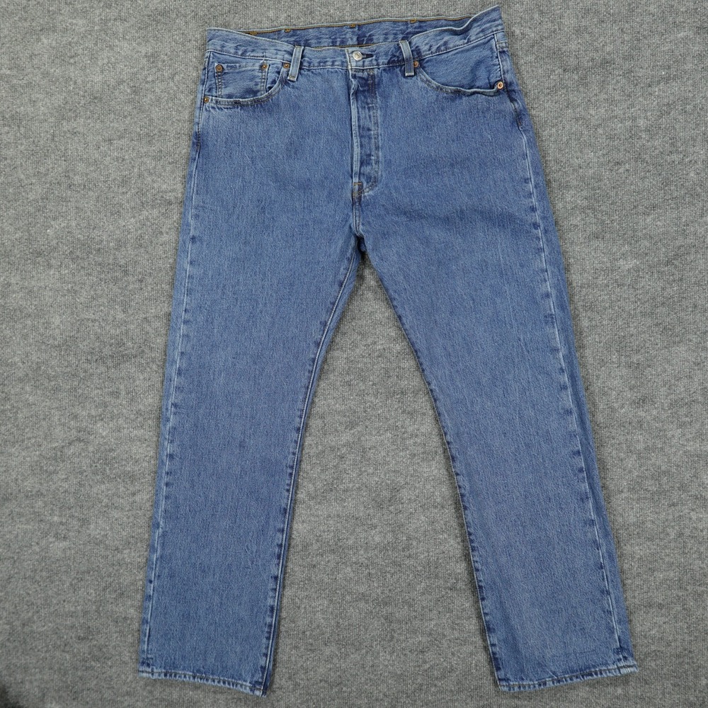 Levis 501 Mens Jeans 36x32 (Tag 38x32) Blue Original Fit Straight Leg Button Fly